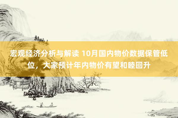 宏观经济分析与解读 10月国内物价数据保管低位，大家预计年内物价有望和睦回升