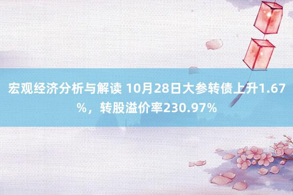 宏观经济分析与解读 10月28日大参转债上升1.67%，转股溢价率230.97%