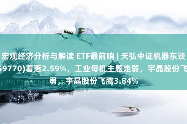 宏观经济分析与解读 ETF最前哨 | 天弘中证机器东谈主ETF(159770)着落2.59%，工业母机主题走弱，宇晶股份飞腾3.84%