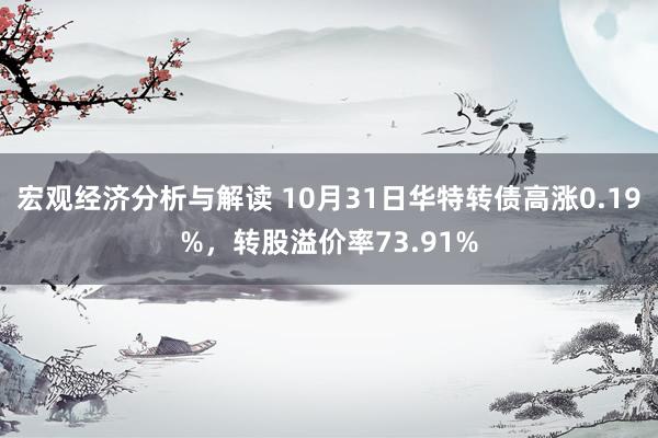 宏观经济分析与解读 10月31日华特转债高涨0.19%，转股溢价率73.91%