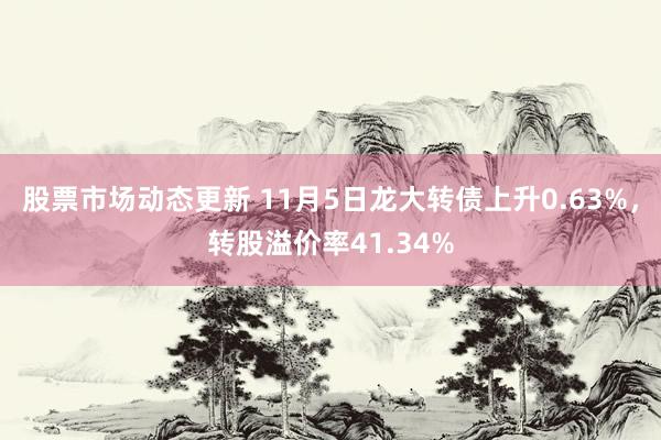 股票市场动态更新 11月5日龙大转债上升0.63%，转股溢价率41.34%