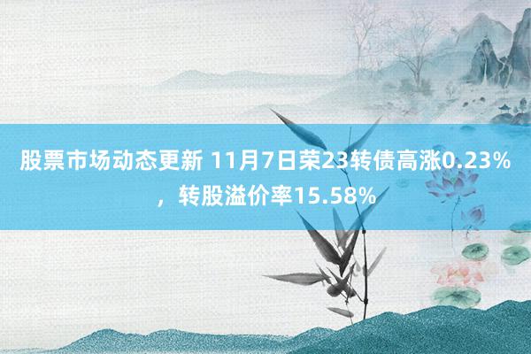 股票市场动态更新 11月7日荣23转债高涨0.23%，转股溢价率15.58%