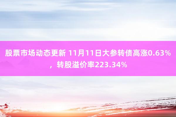 股票市场动态更新 11月11日大参转债高涨0.63%，转股溢价率223.34%