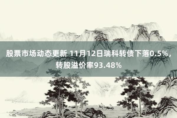 股票市场动态更新 11月12日瑞科转债下落0.5%，转股溢价率93.48%