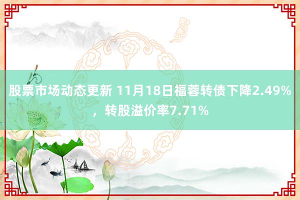 股票市场动态更新 11月18日福蓉转债下降2.49%，转股溢价率7.71%