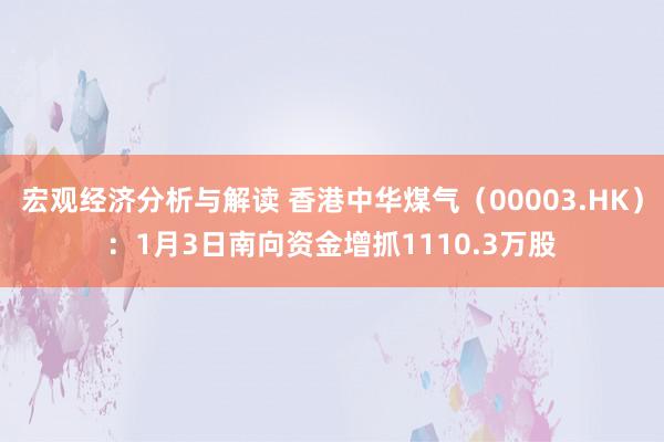 宏观经济分析与解读 香港中华煤气（00003.HK）：1月3日南向资金增抓1110.3万股