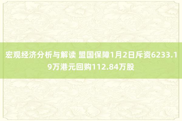 宏观经济分析与解读 盟国保障1月2日斥资6233.19万港元回购112.84万股