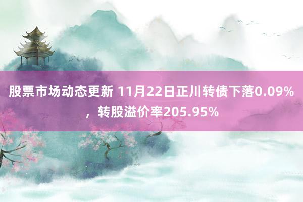 股票市场动态更新 11月22日正川转债下落0.09%，转股溢价率205.95%