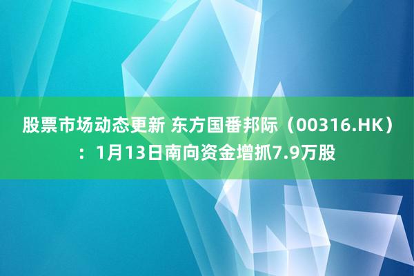 股票市场动态更新 东方国番邦际（00316.HK）：1月13日南向资金增抓7.9万股