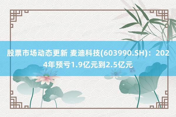 股票市场动态更新 麦迪科技(603990.SH)：2024年预亏1.9亿元到2.5亿元