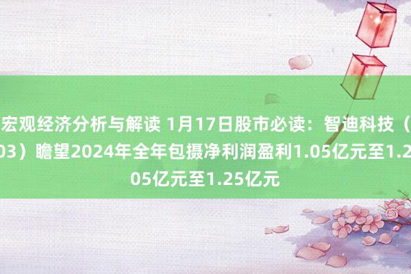 宏观经济分析与解读 1月17日股市必读：智迪科技（301503）瞻望2024年全年包摄净利润盈利1.05亿元至1.25亿元