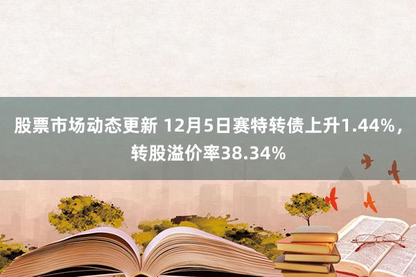 股票市场动态更新 12月5日赛特转债上升1.44%，转股溢价率38.34%