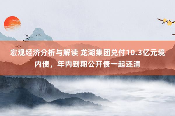 宏观经济分析与解读 龙湖集团兑付10.3亿元境内债，年内到期公开债一起还清