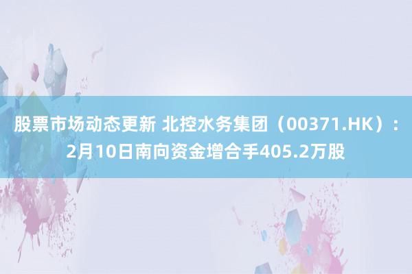 股票市场动态更新 北控水务集团（00371.HK）：2月10日南向资金增合手405.2万股