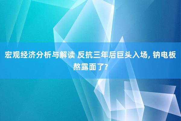 宏观经济分析与解读 反抗三年后巨头入场, 钠电板熬露面了?