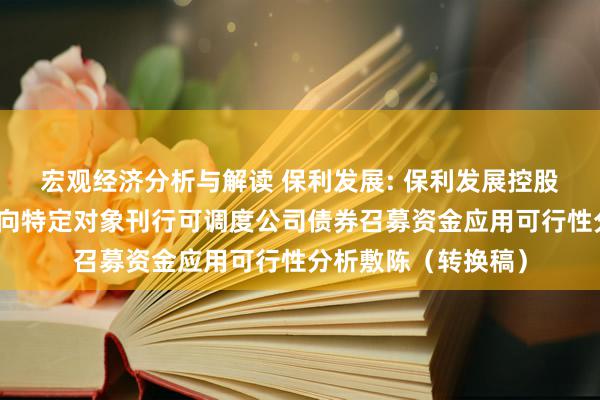 宏观经济分析与解读 保利发展: 保利发展控股集团股份有限公司向特定对象刊行可调度公司债券召募资金应用可行性分析敷陈（转换稿）