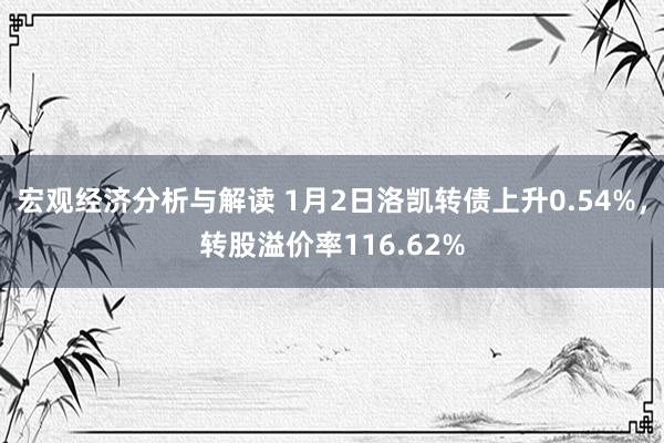 宏观经济分析与解读 1月2日洛凯转债上升0.54%，转股溢价率116.62%