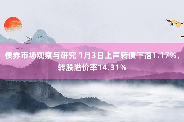 债券市场观察与研究 1月3日上声转债下落1.17%，转股溢价率14.31%