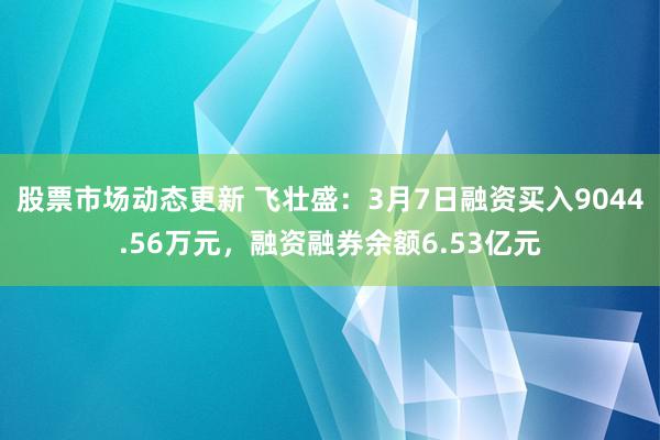 股票市场动态更新 飞壮盛：3月7日融资买入9044.56万元，融资融券余额6.53亿元