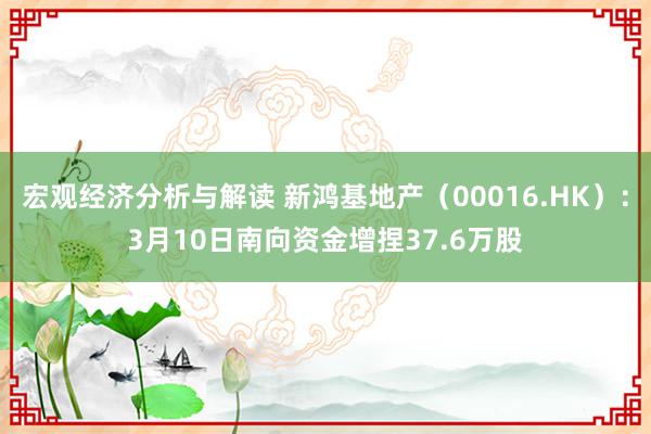 宏观经济分析与解读 新鸿基地产（00016.HK）：3月10日南向资金增捏37.6万股